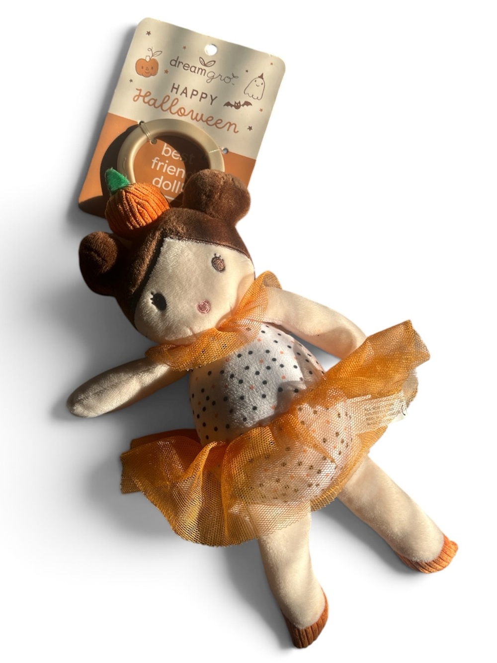 NWT DreamGro Pumpkin Plush Doll Clip Best friend Doll Clip Happy Halloween 🎃